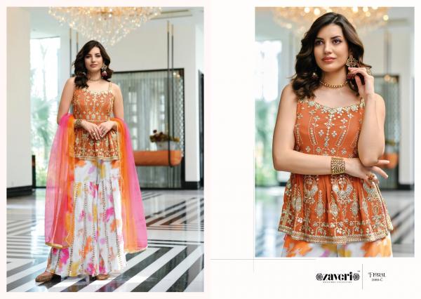  Zaveri Floral Color Edition Exclusive Wear Georgette Designer Ready Made Collection